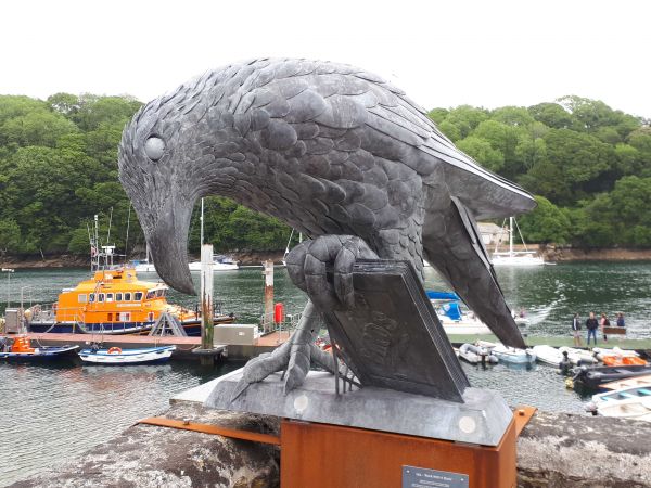 Rook with a book' statue, Fowey