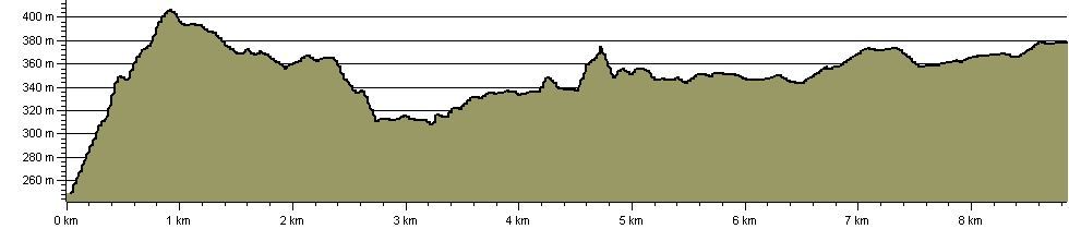 Cambrian Way Road Option avoiding Boggy Moor - Route Profile