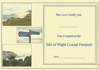 Certificate for Isle of Wight Coastal Path