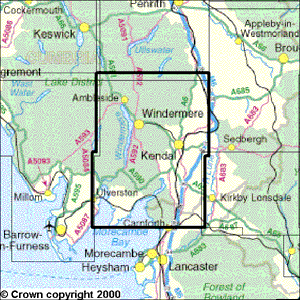 OS Explorer 7 - The English Lakes - South Eastern area