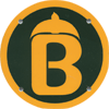 Waymark: Stylised B and bird logo in yellow on green disc