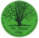 Tree and name on bright green disc/plaques