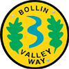 Waymark: River and leaf logo on yellow named discs