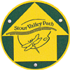 Named discs and posts with stylised river and dragonfly logo