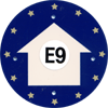 Waymark: E9 symbol (EU stars on blue)