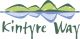 Waymark: Blue posts with the Kintyre Way logo