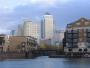 Limehouse Basin and Canary Wharf towers (GR TQ364810)