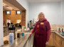 Sophie manning the hot drinks Sophie manning the hot drinks