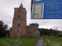 Morland Church with information board (inset)
