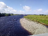At Metal Bridge, looking west to the rail bridge over the Esk