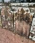 Canonbie churchyard, memorials to the 1696 disaster victims