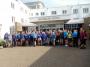  Bright eyed and bushy tailed ready to walk the Isle of Wight - group outside the hotel.