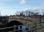 Crossing over a busy bridge. Crossing over a busy bridge.