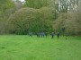 All in a line across the fields. All in a line across the fields.