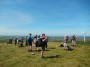 The group admire the stunning views from the top of Knowl Hill The group admire the stunning views from the top of Knowl Hill