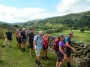 Howard strikes a pose as the group queue for a stile. Howard strikes a pose as the group queue for a stile.