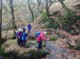 Christine takes care on the slippy rocks Christine takes care on the slippy rocks