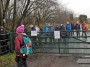 A queue for one of the few stiles A queue for one of the few stiles