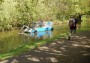 Dredger along the canal Dredger along the canal