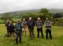 The group at Downham with Pendle behind The group at Downham with Pendle behind