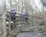 Caz and Joanne on a bridge Caz and Joanne on a bridge