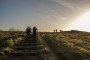 Walking into the sunrise Walking into the sunrise