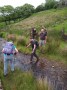 Gordon crossing a tricky stream Gordon crossing a tricky stream