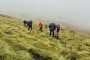 Misty moor walking