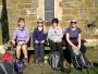 Lorna, Nicolle , Karen and Linda take the sun at Brinkhill church