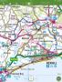 Sunday's route, showing the diversion round the flood (where the black line - our track - diverges from the blue line - the planned route) Sunday's route, showing the diversion round the flood (where the black line - our track - diverges from the blue line - the planned route)