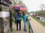 Susanne and Rob, human signposts on the River Lea at entrance to the Nature Reserve Susanne and Rob, human signposts on the River Lea at entrance to the Nature Reserve