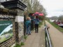 Susanne and Rob, human signposts on the River Lea at entrance to the Nature Reserve Susanne and Rob, human signposts on the River Lea at entrance to the Nature Reserve