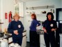 Catering crew members at the first 1997 Founders event pause for breath: Sylvia Nagarkar, Trish Hewlett, Kathy LoRaso (l-r) - by Deirdre O'Connor