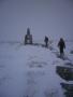 Approaching Cheviot summit in a blizzard