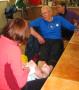 Nancey treating Frank's feet Nancey treating Frank's feet