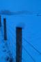 Fence post topped with snow Fence post topped with snow