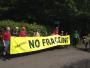 We bumped into an Anto Fracking demonstration. We bumped into an Anto Fracking demonstration.