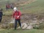 Pauline crossing footbridge en route towards The Whins Pauline crossing footbridge en route towards The Whins