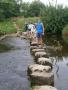  Stepping stones crossing the Hodder at Stakes