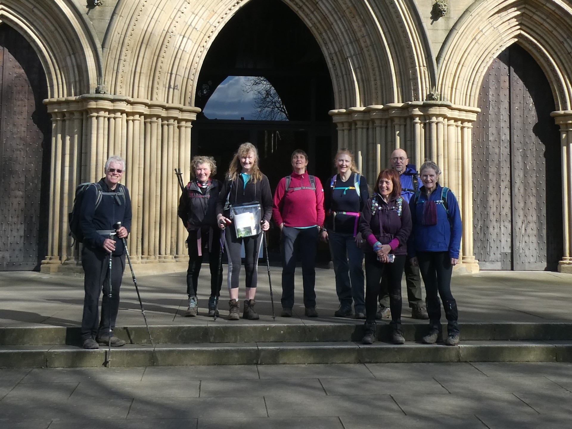 Group outside Ripon Cathedral on Completion of the Yorkshire Heritage Trail.