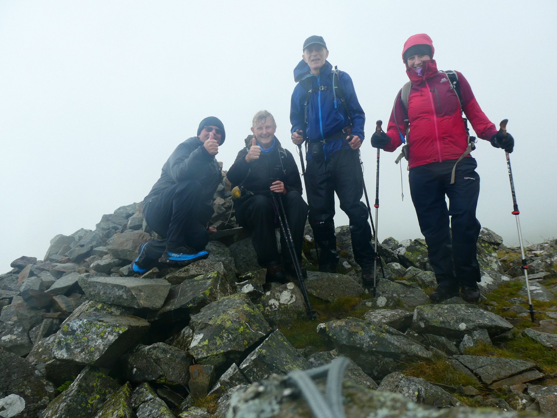 A wet but happy finish on White Pike, beyond Clough Head