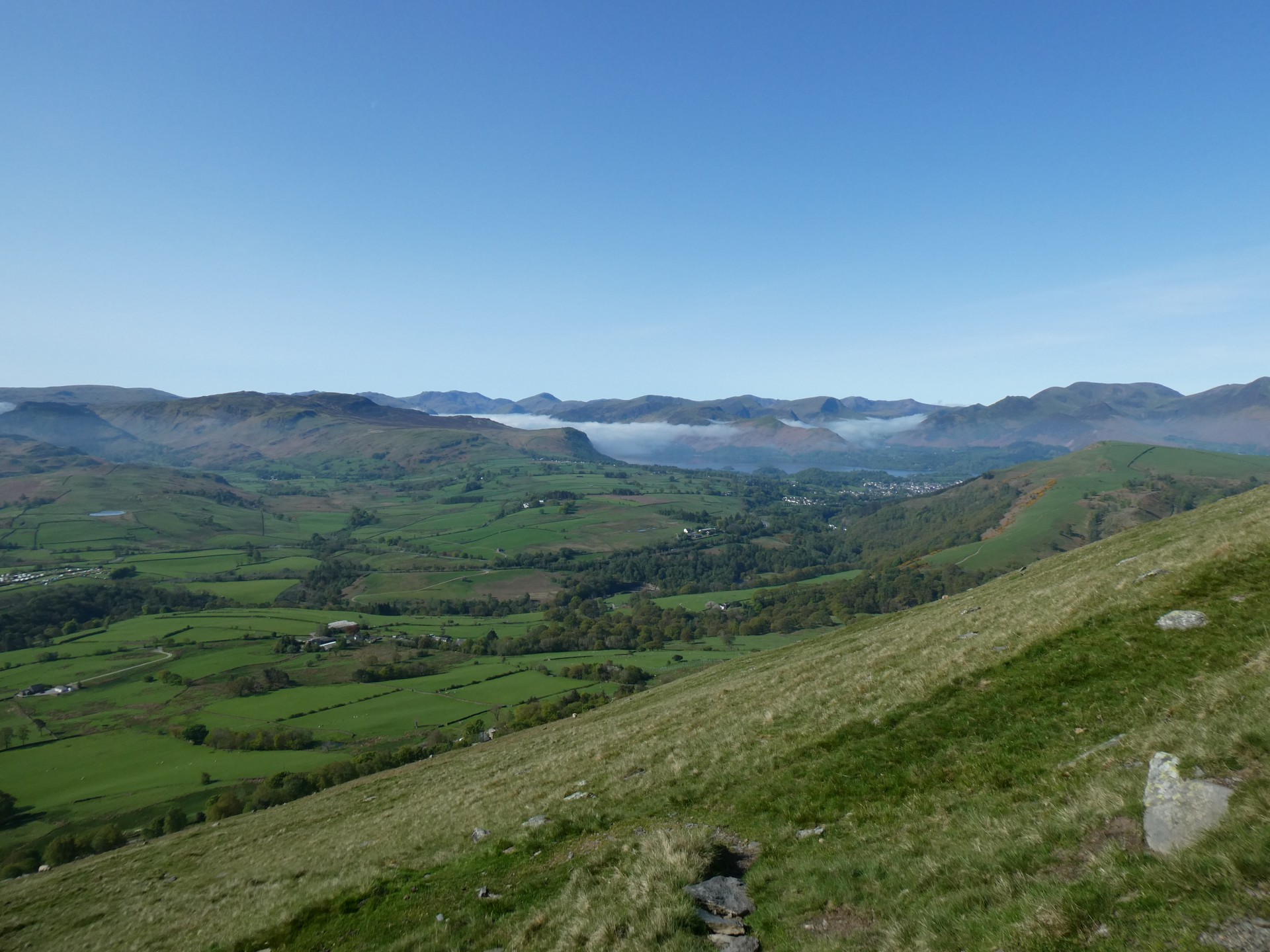 Mist lifting over Derwentwater and North Western Fells
