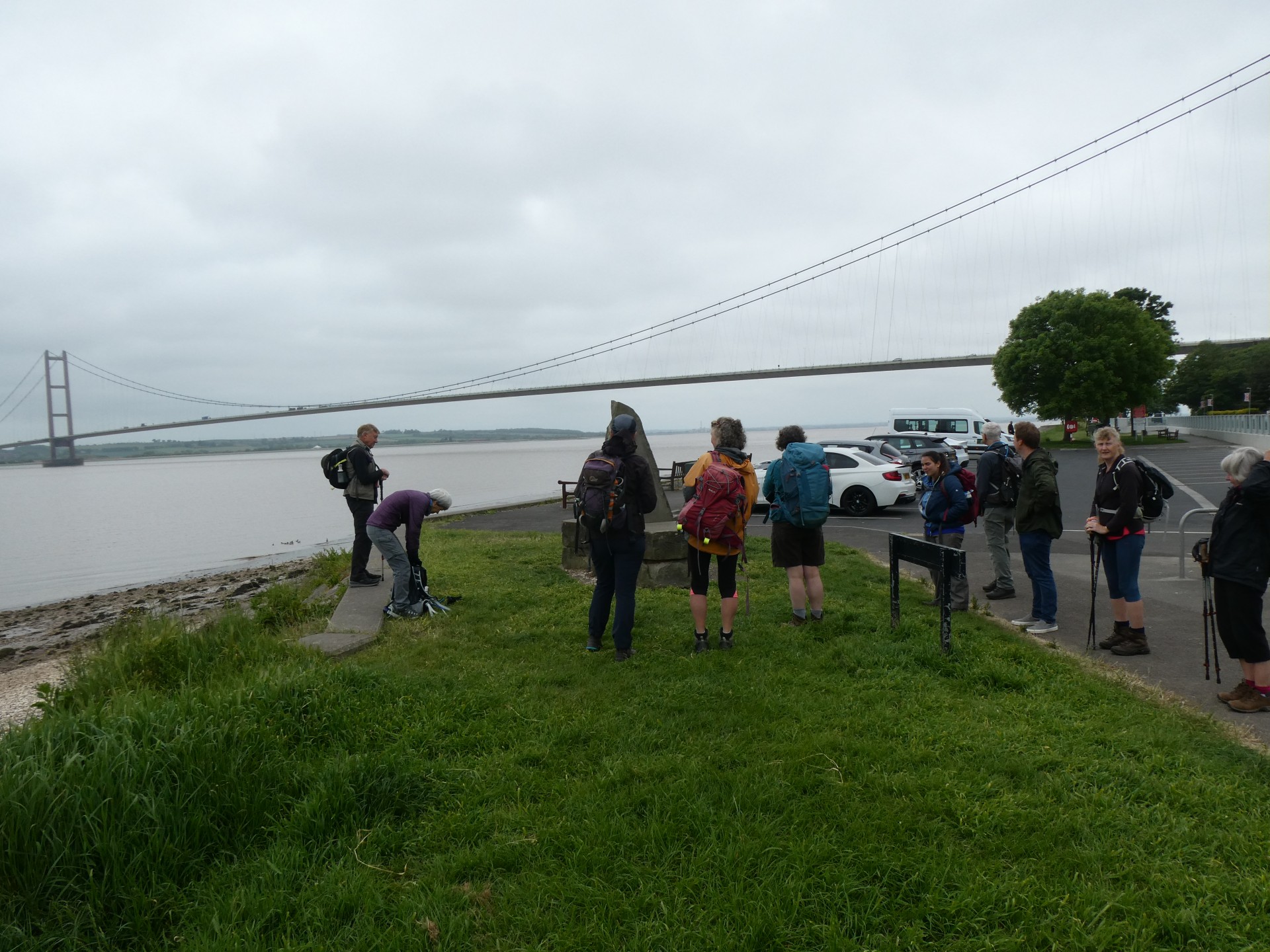 Start of the Wolds Way at Humber Bridge