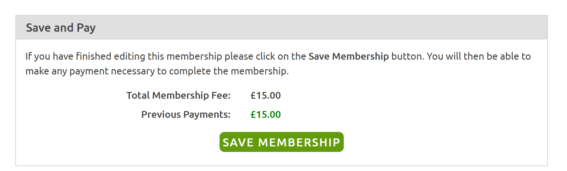 Save membership