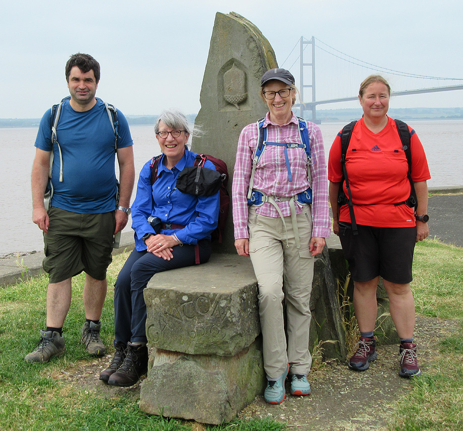 Ben, Bea, Janette and Lucy at the start of the Yorkshire Wolds Way